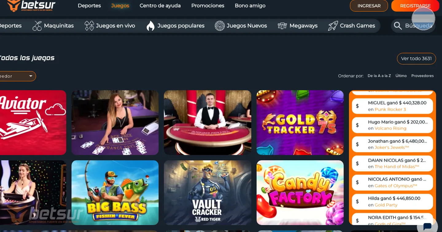 Betsur casino for AR
